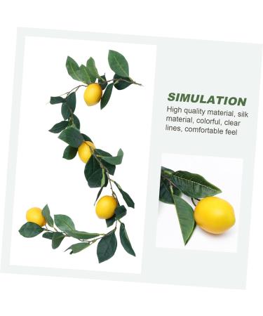 HOMSFOU 3 Pcs Simulation Lemon Rattan Lemon Vines Decorative Fruit Artificial Lemon Artificial Vines Garland Summer Garland for Mantle Lifelike Fruit Decoration Wedding Plant Stem Plastic Yellowx3pcs 100x10cmx3pcs - Buy Online on SooperMarket.com
