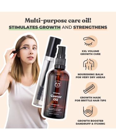 Buy Bionoble Organic Jojoba & Castor Oil Bundle - 100ml Vegan Hair Beard Eyelash & Nail Care - Cruelty-Free with Glass Bottle & Pump - Buy Online on SooperMarket.com