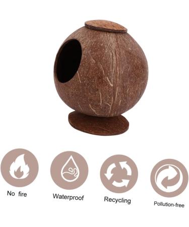 FOMIYES 2pcs Coconut Shell Charcoal Hamster Nest Small The Bed 16X15X15CMx2pcs Brownx2pcs - Buy Online on SooperMarket.com