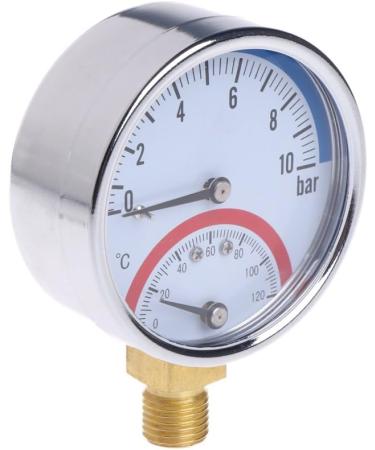 GUMEI 10 Bar Temperature Pressure Gauge - G1/4 Thread 2-in-1 Thermometer Monitor for Accurate Readings - Buy Online on SooperMarket.com