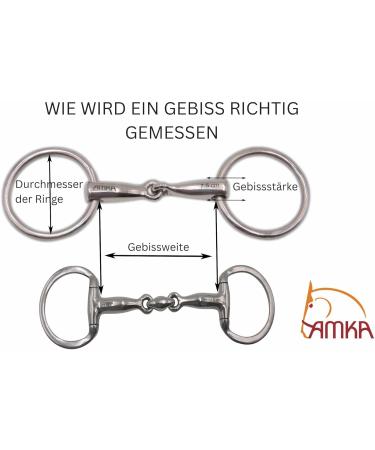 AMKA Double Broken Snaffle Bit | 18mm Stainless Steel | 65mm Rings | Ideal for Horses up to 17.5 cm - Shop Internationally - Buy Online on SooperMarket.com