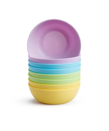 Munchkin children's plate colored snack plate made of plastic dishwasher-safe & stackable BPA-free ideal for the cone of complementary food for home and on the go-8-way 8 pieces (1-pack) Colorful Breischhalen 8 Pack