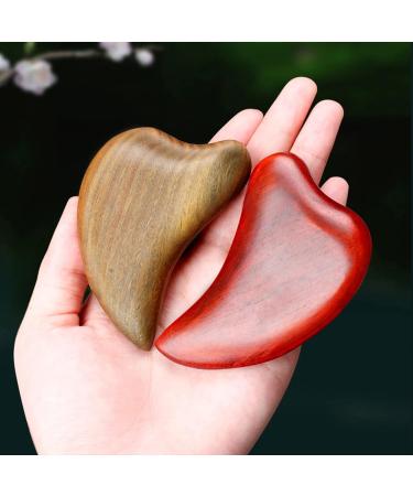 Red/Green Sandalwood Gouache Trigger Point Meridian Scrapping Muscle Relax Wooden Massager Acupuncture Gua Sha Therapy 1Pcs (Color : Red) - Buy Online on SooperMarket.com