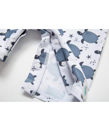 BONVERANO Baby Boys Swimsuit - Toddler Bathing Suit with UPF 50+ Sun Protection | Short-Sleeve Zipper One Piece Swimwear | 2-3 Years, Grey Turtle - Buy Online on SooperMarket.com
