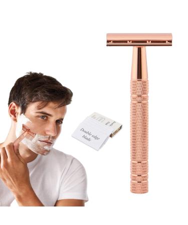 Classic double edge razor in rose gold double edge security razor with 5 blades manual cleaning nursing careers gifts for friends family and lovers