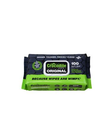 Crocodile Cloth Original - 100, 10" X 15" Cleaning Wipes. Large, Moist, Absorbent and Disposable Cleaning Cloths. Safe on Skin and Multiple Surfaces. 100 Count (Pack of 1)