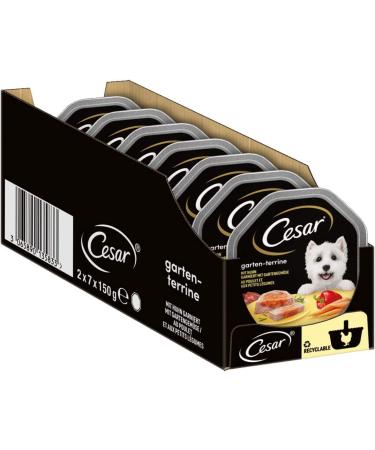 Cesar dog food wet food garden variety with chicken and colorful vegetables 14 bowls (14 x 150g) garden variety chicken & vegetables 150 g (14 Pack)