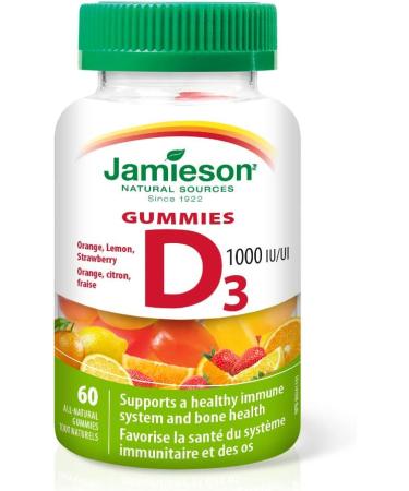 Jamieson Probiotic Gummies 45 Gummies & Vitamin D3 1 000 IU Gummies - Orange Strawberry Lemon Flavour 60 Gummies - Buy Online on SooperMarket.com