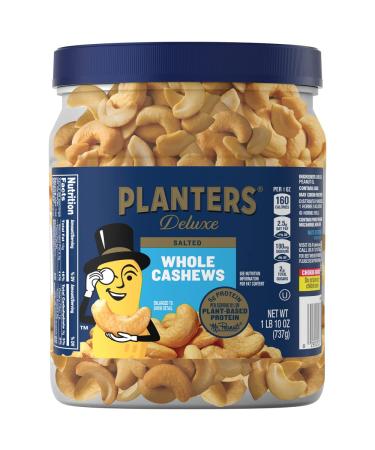 PLANTERS Fancy Whole Cashews with Sea Salt 26 oz. Resealable Jar - Made with Simple Ingredients - Good Source of Vitamins and Minerals - Kosher