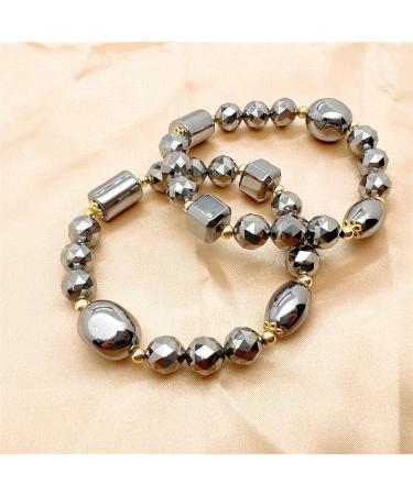 MuYu Art Faceted Bead Terahertz Bracelet Energy Healing Stone Magnetic Therapy Terahertz Bracelet 7 Inches for Women Men Adjustable Terahertz Bracelet - Buy Online on SooperMarket.com