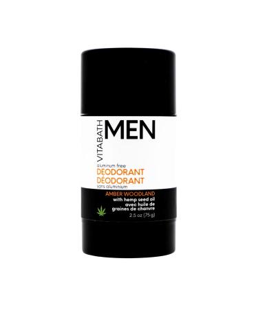 Vitabath Men's Amber Woodland Deodorant | Aluminum-Free All-Day Freshness & Moisturizing Hemp Oil | Cruelty-Free 2.5 oz - Buy Online on SooperMarket.com