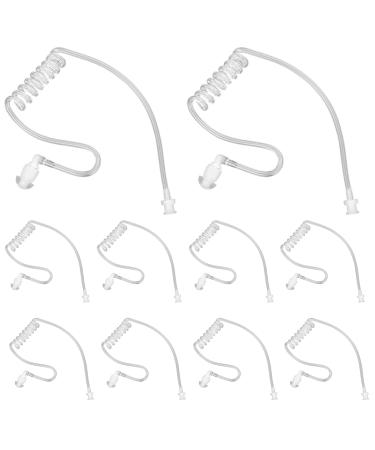 10-Pack Replacement Acoustic Coil Tube Walkie Talkie Earpieces for Baofeng Motorola Kenwood Retevis Midland Two Way Radios Headset Secret Spy Game Earpiece