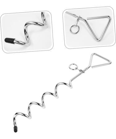 Angoily 3-Piece Dog Coupling Ground Anchor - Chrome Plated Metal Pet Tie Set (42x8.5x4cm) - Durable Silver Pet Accessories - Buy Online on SooperMarket.com