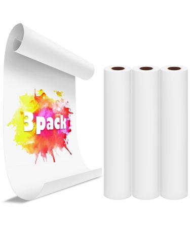 3 Pieces Easel Paper Roll 82 Feet Drawing Sketching Craft Paper Wrapping Painting Easel Paper for Kids Projects Art Wall Bulletin Board Gift Wrap, White (12 Inch)