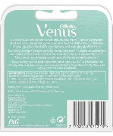 Buy Gillette Venus Deluxe Smooth Sensitive Razor Blades for Women 8 Replacement Blades 5-Fold Blades International Shipping Available - Buy Online on SooperMarket.com