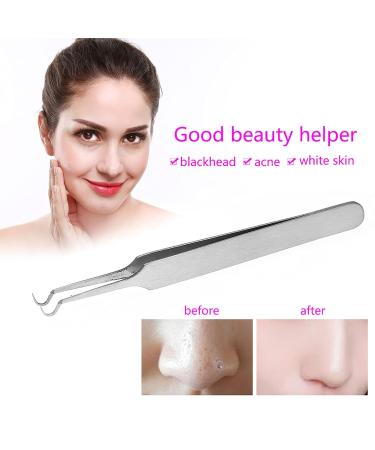 Premium Blackening Remover Tweezers - Stainless Steel Acne & Beauty Tool 8.7 cm Hook - Perfect for Makeup & Skincare - Buy Online on SooperMarket.com