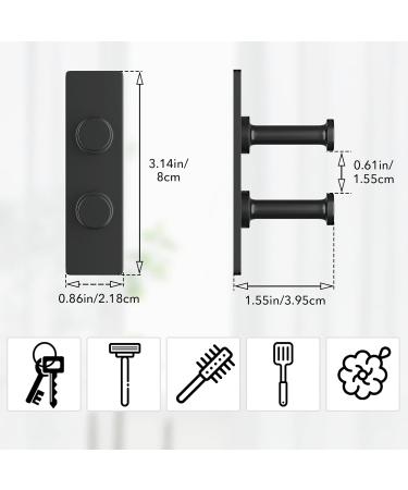 Pickpiff Razor Holder - No Drill Metal Shower Hook Anti-Rust Towel Holder for Bathroom & Kitchen - Black 4 Pieces - Buy Online on SooperMarket.com