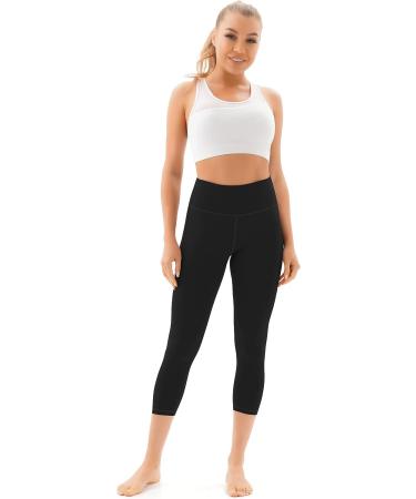 AFITNE High Waisted Capri Leggings for Women | Tummy Control Workout Pants with Pockets | X-Small Black - Buy Online on SooperMarket.com