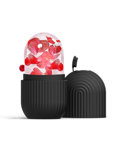 Joyeee Ice Face Roller Reusable Silicone Mold Face Massage Eye Facial Beauty Skin Care Tools Apply Ice for Shrink Pores Anti Wrinkle Reduce Puffiness Improve Skin Elasticity Striped Black