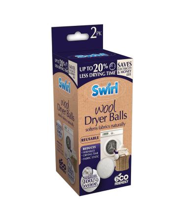 Swirl Fabric Softening Tumble Dryer Balls - Wool - 2 Pack