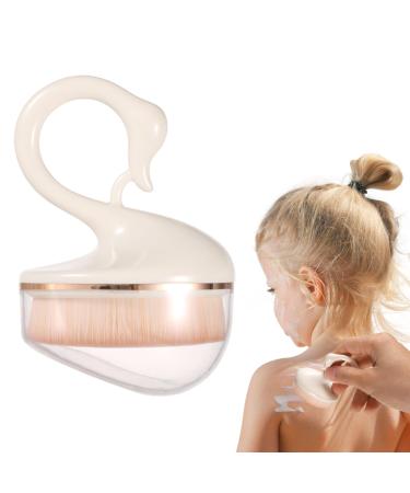 Sunscreen Applicator Brush for Kids with Cover Portable Tender Fiber Wool Mini Sunscreen Brush Body Makeup Brush (Swan Style)