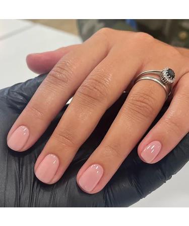Extra Short Press on Nails Acrylic Square Fake Nails with Nail Glue Nude Pink False Nails with Artificial Glossy Designs Full Cover Stick on Nails for Women Nail Decorations style1