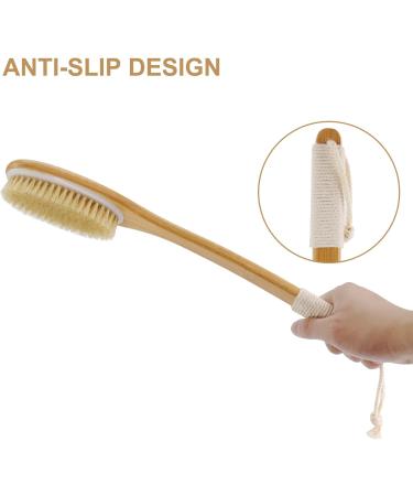 Saunnihen 43cm Bamboo Back Brush - Natural Bristle Shower & Dry Brush for Dead Skin & Cellulite Removal | International Shipping - Buy Online on SooperMarket.com