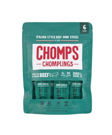 CHOMPS MINI Grass Fed Beef Jerky Meat Snack Sticks 0.5 Oz Italian Beef