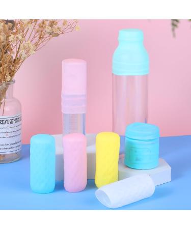 10Pcs Elastic Sleeves for Leak Proofing Silicone Toiletry Bottle Covers Reusable Travel Container Sleeves for Body Wash Shampoo Container in Travel Bag(Multi-Color) - Buy Online on SooperMarket.com