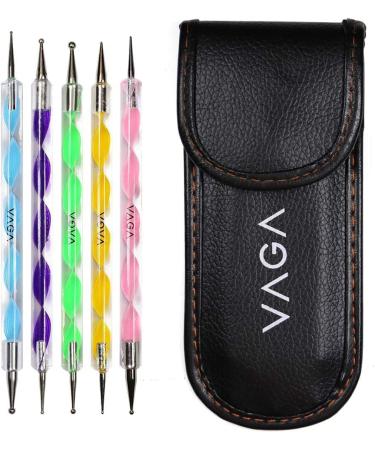 Vaga Nail Art Dotting Tools / Spot Swirl - Professional Set From 5 different 2 pointed swirl tools / spots whirl (each tool has other tips)