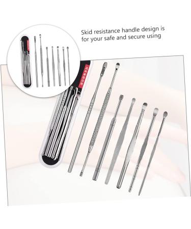 KALLORY 7pcs Ear Picking Tool Set - 3 Sets Spring Ear Cleaning Tools - Silver Ear Care Set 12x1x1cm - Buy Online on SooperMarket.com