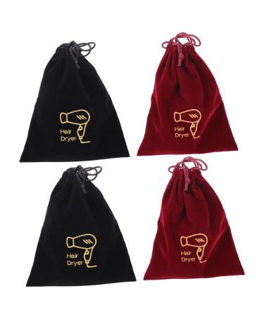Gogogmee 4pcs storage bag bag organizer hair dryer container hair dryer drawstring bags travel portable