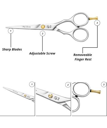 Glamified Glam Hairdressing Scissors Professional Hair Cutting Thinning Scissors Set (Haircut Trimming Grooming Shaping Scissors) for Men Hairdresser Barber Women Kids Pets Home 5.5inch - Buy Online on SooperMarket.com