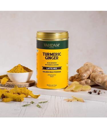 Vahdam Teas Turmeric Ginger Latte Mix - 3.53 oz (100g) | Organic Herbal Blend - Buy Online on SooperMarket.com