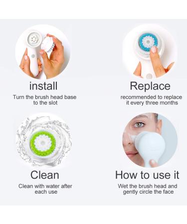 Deep Pore Acne Cleaning Brush Head Replacement - 2 Pack Blue & Green | Unclog Enlarged Pores - Buy Online on SooperMarket.com