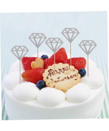 Vaguelly 150 Pcs Gold Diamond Topper Fruitcakes Wedding D cor Cake Diamonds Wedding Diamond Glitter Diamond Home Ornament Fruit Cake Glitter Wedding Cupcake Picks Commemorate Toothpick - Buy Online on SooperMarket.com