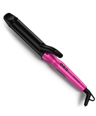 FARERY 1.5 Inch Curling Iron for Big Curls, Tourmaline Ceramic Curling Iron 1 1/2 Inch with Keratin&Argan Oil Infused, 6 Adjustable Temp Large Barrel Curling Irons with Auto Shut-Off, Dual Voltage