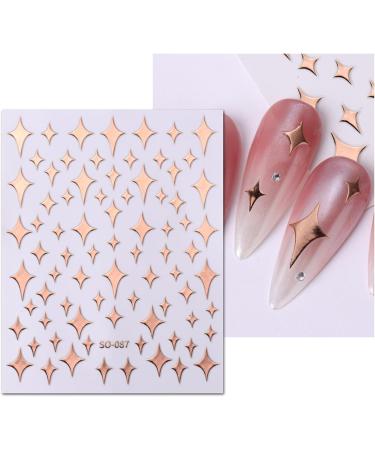 JMEOWIO 9 Sheets Colorful Star Nail Art Stickers Decals - Self-Adhesive Silver Supplies for Nail Design - Buy Online on SooperMarket.com