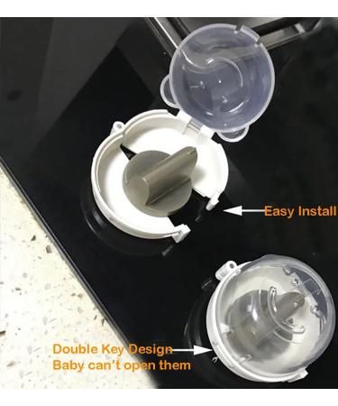 5PCS Gas Stove Knob Covers - Child Safety Transparent Guard w/ Strong Adhesive - Buy Online on SooperMarket.com