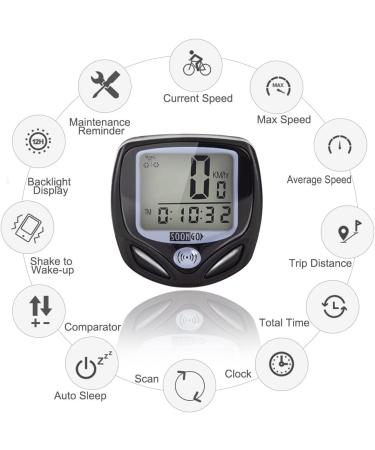 SOON GO Bike Speedometer - Wireless Waterproof Bicycle Computer with LCD Display for Accurate Speed Tracking & Multi-Function - Buy Online on SooperMarket.com