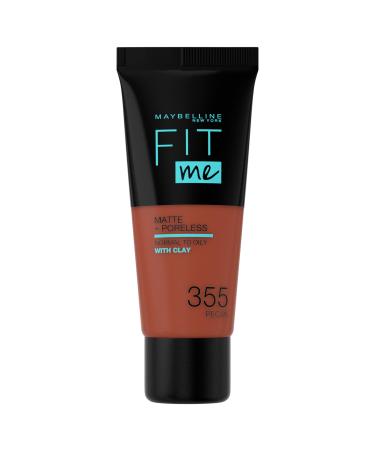 Maybelline Fit Me Matte Matt and Poreless Make Up Liquid Make Up adapts to the skin tone moisturizing No. 355 Pecan 30 ml (1 -pack) 1 piece 30 ml (1 Pack) No. 355 pecan