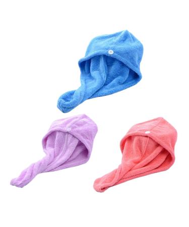 NOLITOY 3pcs T Shirt Hair Towel Hair Shower Cap Microfiber Towel for Hair Absorbent Hair Cap Quick Dry Bath Towel Hair Drying Cotton Hair Towel Head Towel Dry Hair Towel Cartoon
