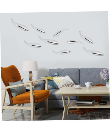 Cabilock Supplies Plastic Cm Plating Accessories DIY Wall Surface Decor Abs Silver Fish Abstract Mirror 13x3 cm Silver - Buy Online on SooperMarket.com