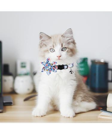 Pet Cat Safety Collar Breakaway Cat Collar with Bells Adjustable Cat Collars with Sunflower Cute and Soft Cat Collars Cat Collar Accessories for Cat and Small Animals Pets Blueflower - Buy Online on SooperMarket.com