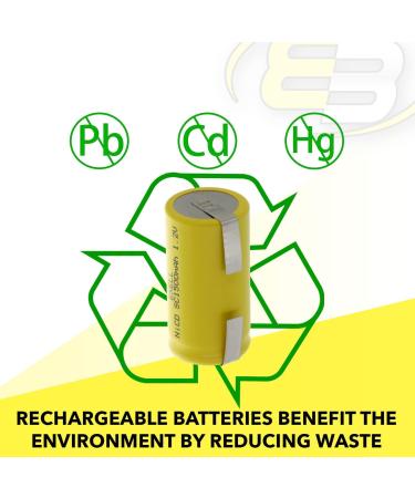 Buy (2-Pack) Exell SubC 1.2V 1500mAh NiCD Rechargeable Batteries for Tools Razors & More | International Shipping Available - Buy Online on SooperMarket.com