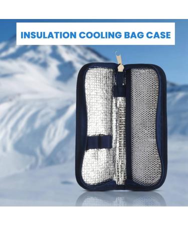 yuoseg 2PCS Insulin Cooler Travel Case Diabetic Medication Organizer Cooler Bag Navy Blue Navy Blue - Buy Online on SooperMarket.com