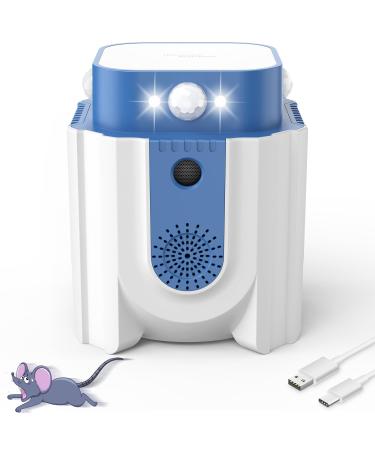 Endbug ultrasound pest control inside upgraded rodent defense inside with PIR movement sensor & stroboscope & frequency conversion ultrasound pest control for house attic garage basement blue
