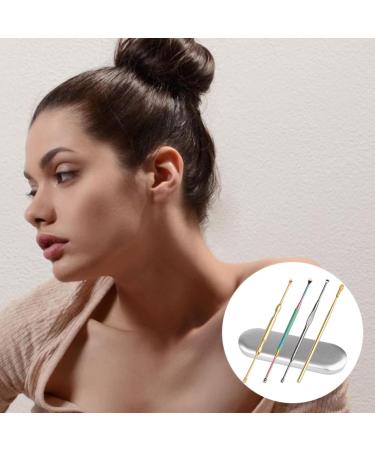 Stainless Steel Ear Cleaner Set - 4 Pcs Spiral Ear Picks for Earwax Removal - Assorted Colors - 12x0.5cm - 3 Sets - Buy Online on SooperMarket.com