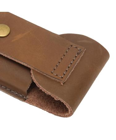 Premium Cowhide Shaving Bag - Portable Safety Razor Cover & Leather Case for Travel | Classic Shaver Accessories - Buy Online on SooperMarket.com