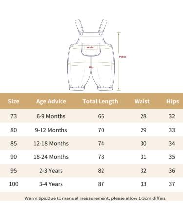 Volunboy Unisex Baby Cotton Dungarees 6-9 Months Red - Adjustable Corduroy Striped Overalls - Buy Online on SooperMarket.com